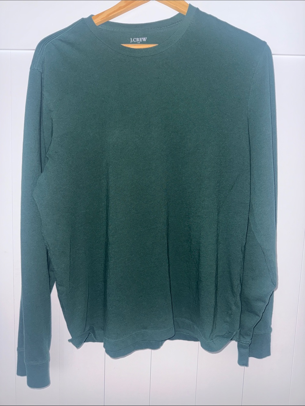 J. Crew Long Sleeve Crewneck Tee in Dark Green